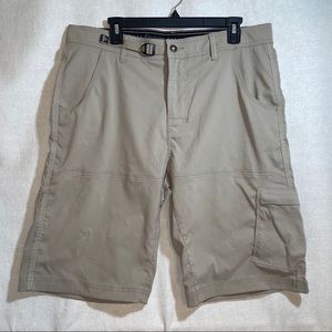 Prana Mens Stretch Zion Short Beige Size 35